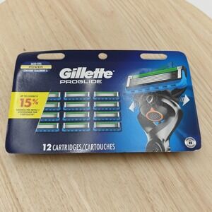 Gillette ProGlide Refill 12 Cartridges 5 Blade For Fusion Manual Blue Power New